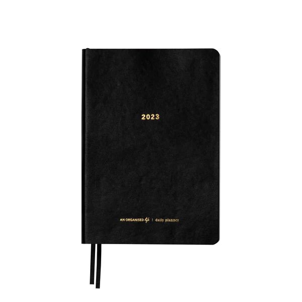 2023 A5 Daily Planner Black with Gold Foil - Pre Order | An Organised Life