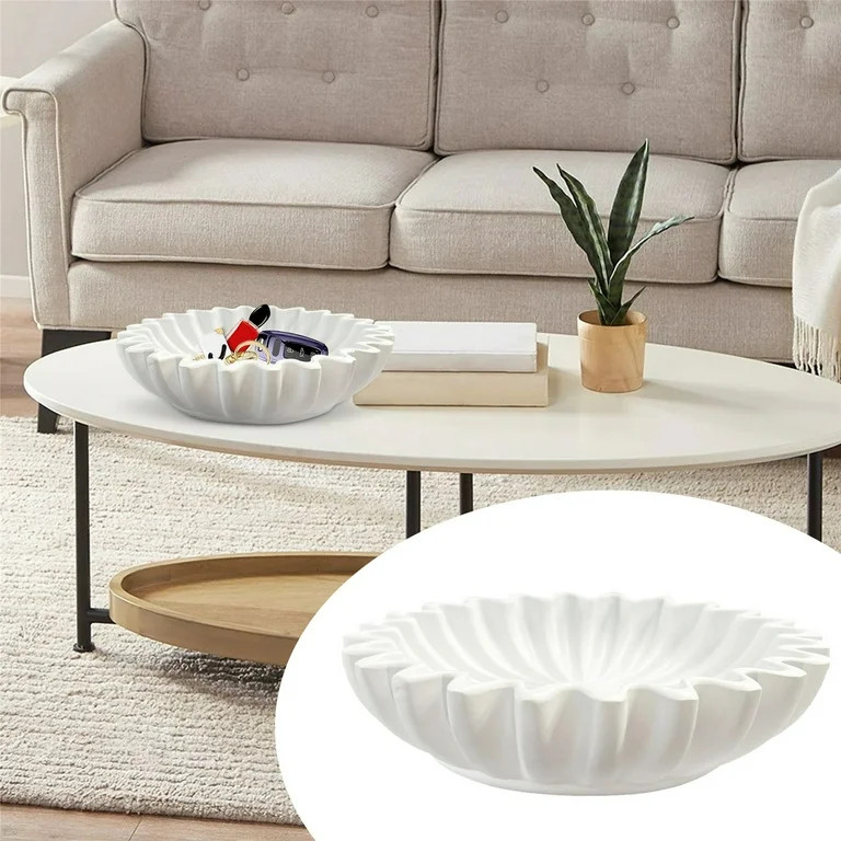 Walmart Deals Desktop Ornament,Living Room Decor Fluted Ruffled Decorative Bowl Antique Scallop B... | Walmart (US)