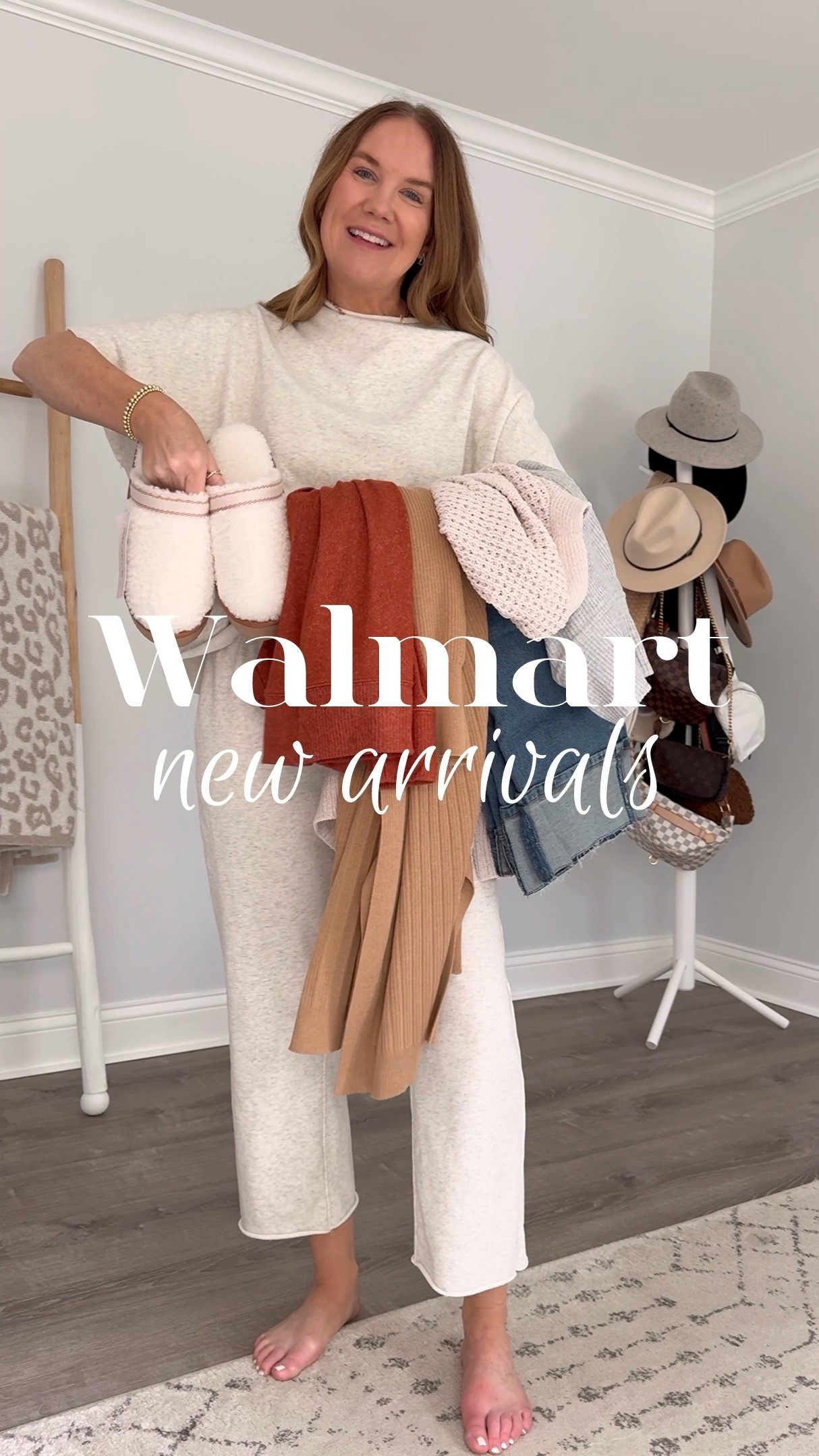 Ok @walmartfashion, just take all my 💸
Sizing:
$12 hacci top medium 
$15 hacci pants small
$18 chenille cardigan medium 
$17 Sherpa slippers TTS
$19 ribbed pullover large
$14 high support sports bra medium 
$13 lulu lookalike leggings medium (need a small)
$28 wide leg trousers size 4 (size up if between)
$23 jean jacket medium 
$36 buckle ballet flats TTS
$22 tote
$20 duster cardigan 1X
$15 straight leg jeans TTS
Leopard sneakers TTS

For reference, I’m 5’7” and  about 135lbs 

Walmart haul, fall outfits, try on, styling reel, how to style, cozy season, timeless style, ways to wear, style at middle age, inclusive style, wide leg trousers, leopard sneakers, fall trends, Walmart fashion

#LTKSeasonal #LTKOver40 #LTKFindsUnder50