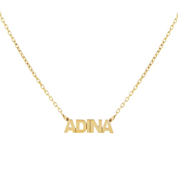 Mini Nameplate Link Necklace | Adina Eden