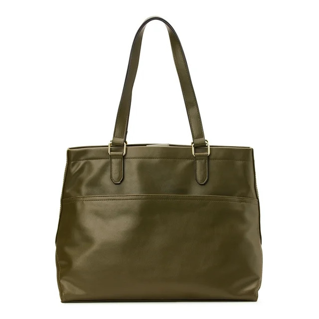 Time and Tru Women's Mia Tote Handbag, Olive - Walmart.com | Walmart (US)