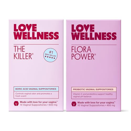 Love Wellness The Killer & Flora Power | Vaginal Suppository Duo with Boric Acid, Probiotics & Vitamin C | Supports pH Balance, Odor Control & Feminine Health | Fragrance-Free, Non-GMO & Paraben Free | Amazon (US)