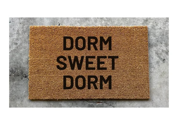 Dom Sweet Dorm Door Mat, Dorm Decor, College Dorm Decor, Back To School, Funny Doormats, Welcome ... | Etsy (US)