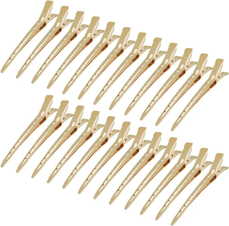 24 Packs Duck Bill Clips, Bantoye 3.35 Inches Rustproof Metal Alligator Curl Clips with Holes for... | Amazon (US)