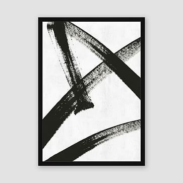 Abstract Ink Brush Framed Wall Art - Black & White | West Elm (US)