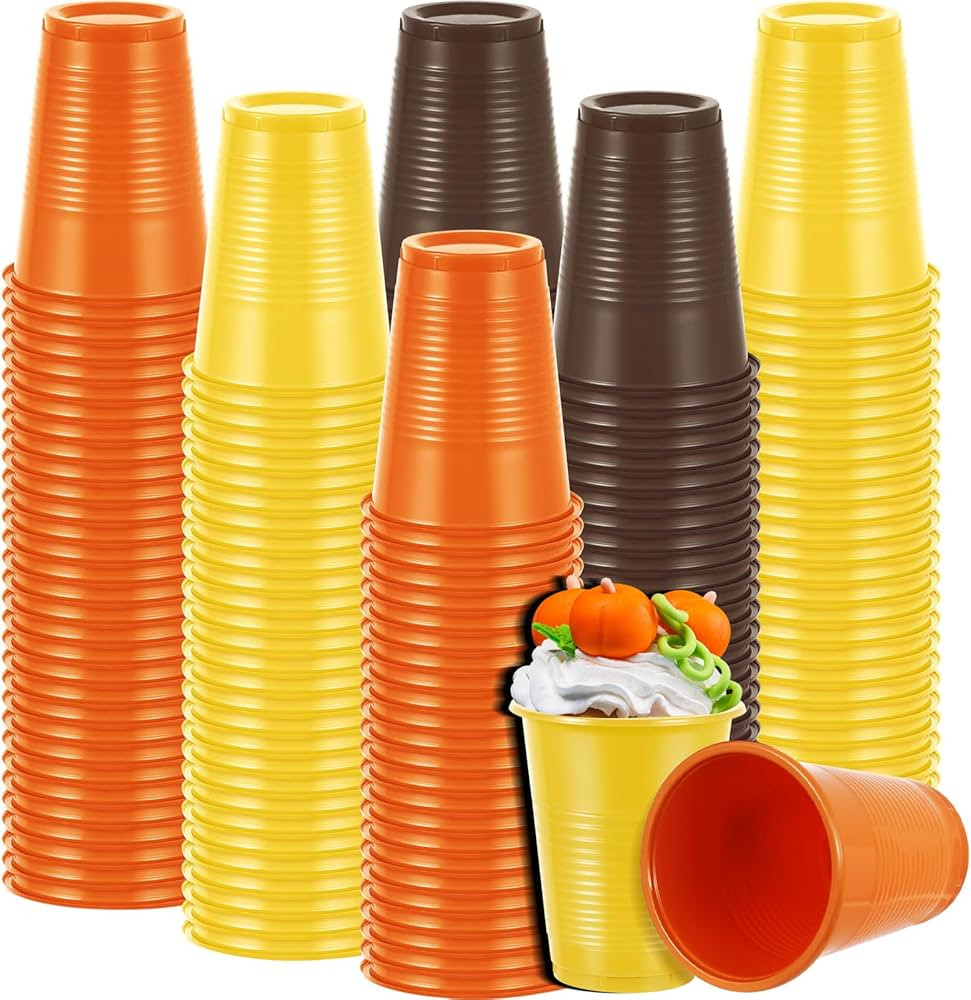 Zhehao 540 Pcs Plastic Thanksgiving Cups Bulk Disposable Fall Cups Plastic Party Drink Cups for T... | Amazon (US)
