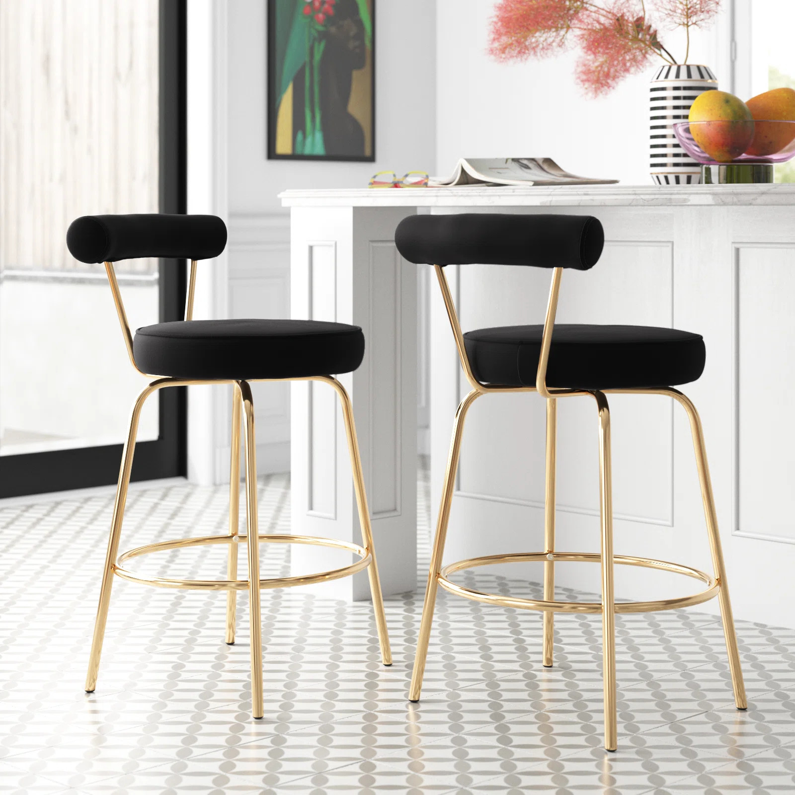 Etta Avenue™ Kayson Swivel 25.5" Counter Stool & Reviews - Wayfair Canada | Wayfair North America