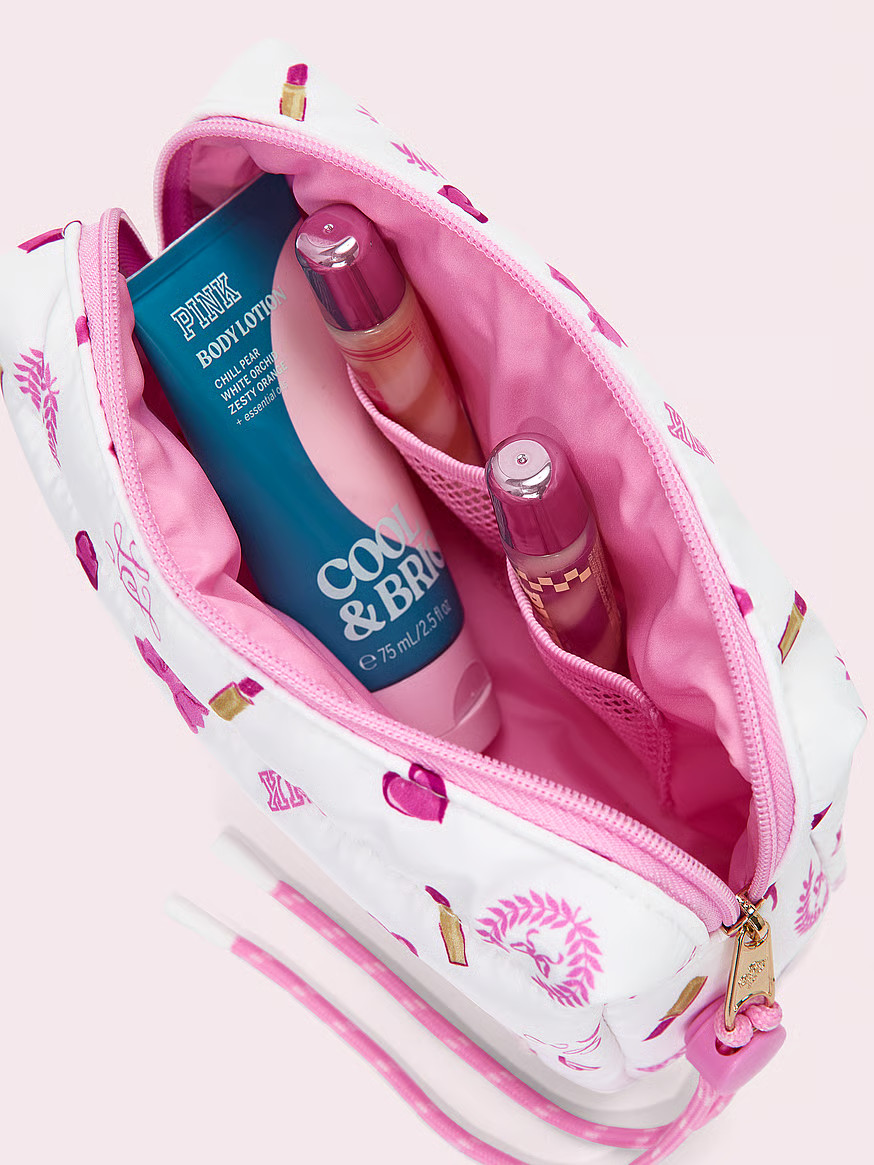Buy PINK x LoveShackFancy Makeup Bag, Vs White Bisous - Order Cosmetic Cases online - PINK US | Victoria's Secret (US / CA )