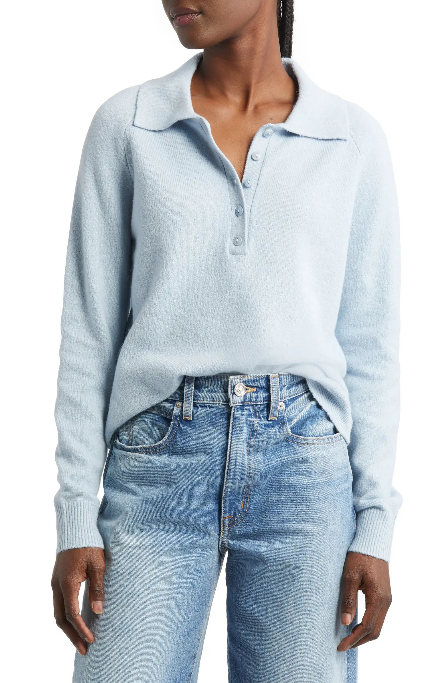 Cotton Blend Polo Sweater | Nordstrom