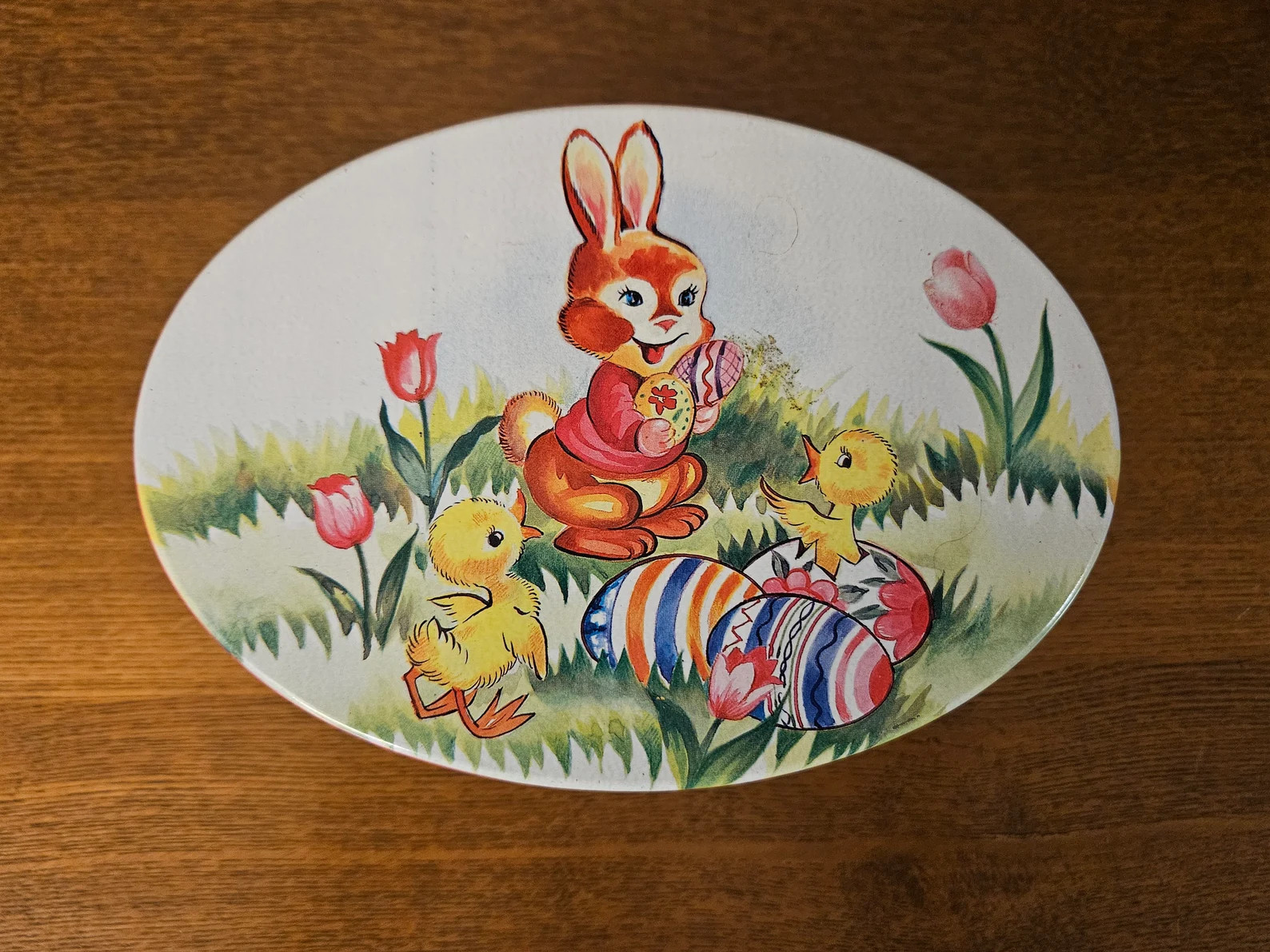 Cute Vintage Easter Tin Easter Bunny With Chicks by Tin Box Company of America Bunny Baby Chicken... | Etsy (US)