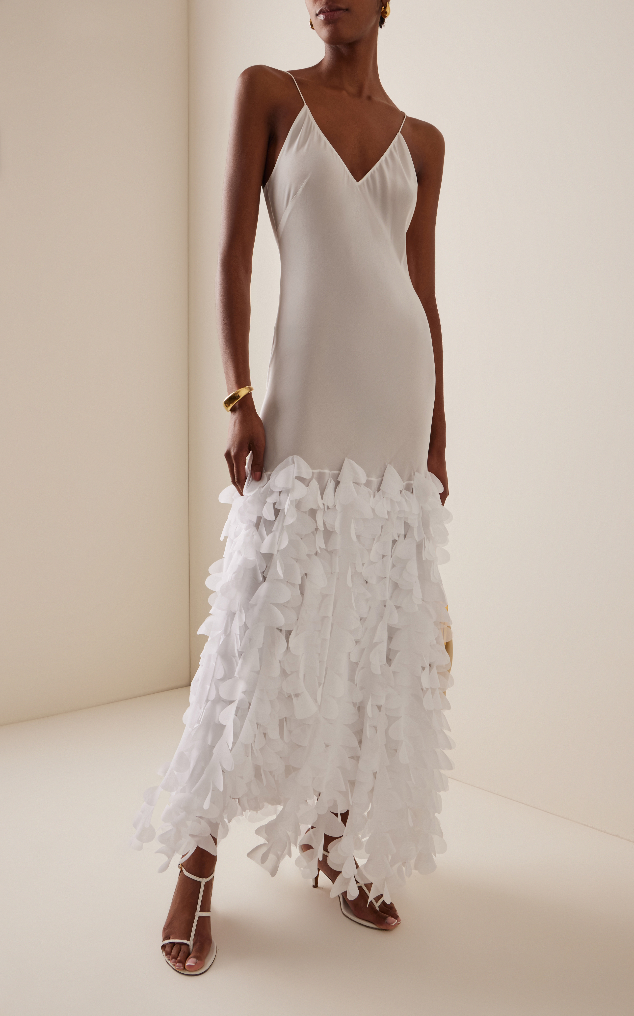 The Primrose Petal-Embroided Silk Slip Dress | Moda Operandi (Global)