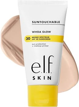 e.l.f. SKIN Suntouchable Whoa Glow SPF 30, Face Sunscreen & Makeup Primer with Hyaluronic Acid, V... | Amazon (US)