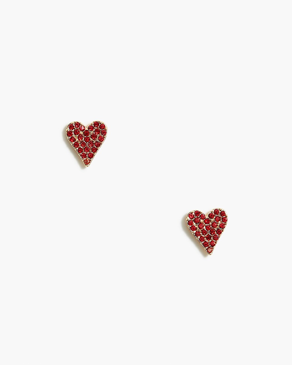 Pavé crystal heart stud earrings | J.Crew Factory