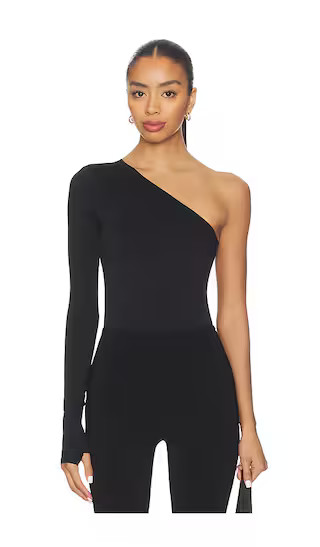Prima Ballet One Shoulder Bodysuit in Black | Revolve Clothing (Global)
