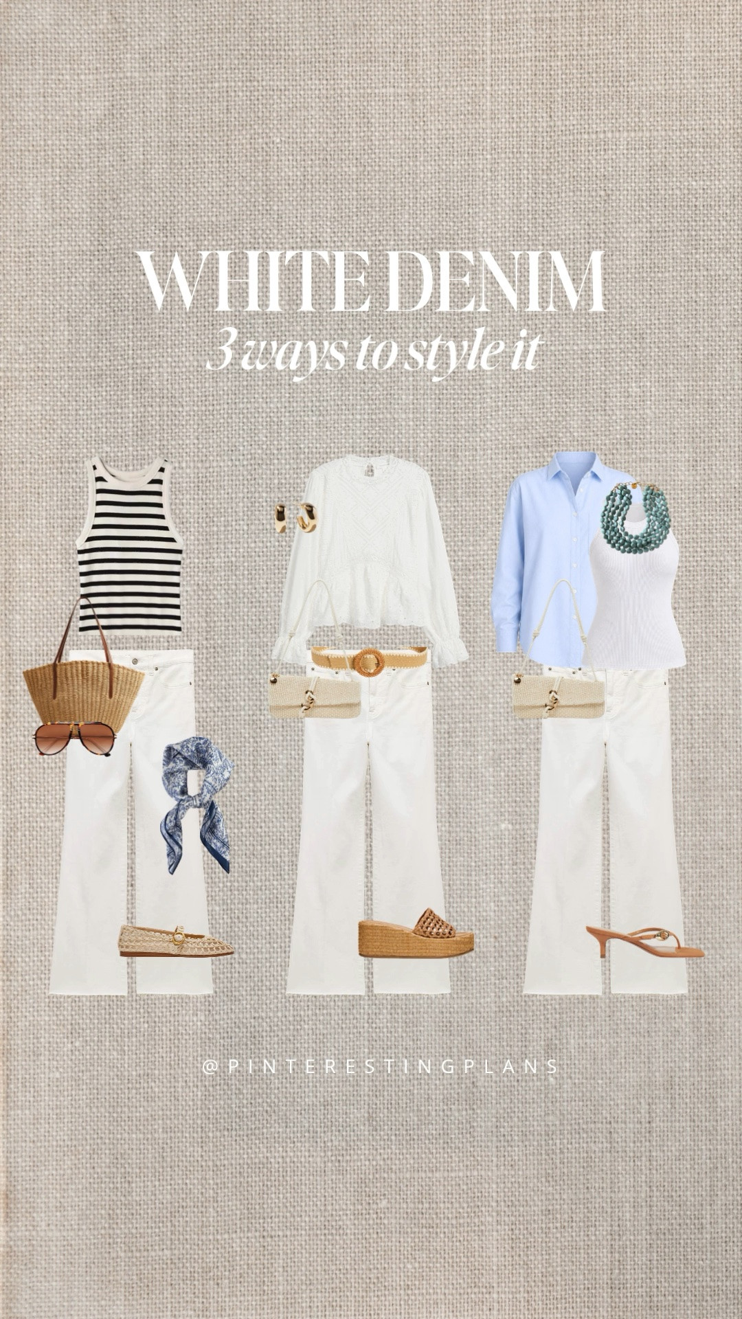 3 ways to style my favorite white denim for summer!

pinterestingplans.com/summer-capsule-wardrobe

#LTKOver40 #LTKTall #LTKmomlife