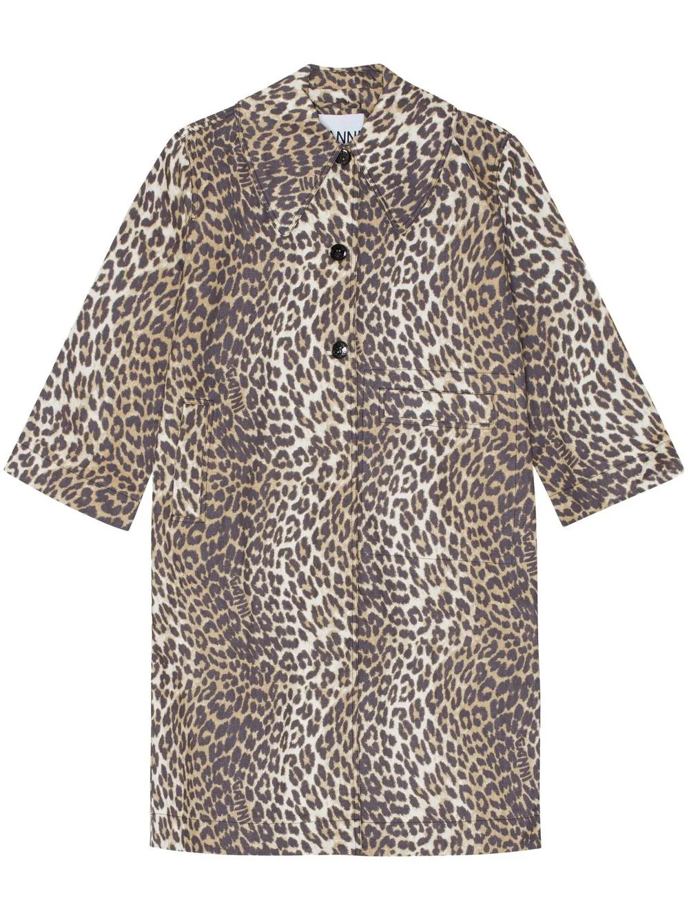 GANNI Leopard Print Canvas Coat | FARFETCH | Farfetch Global
