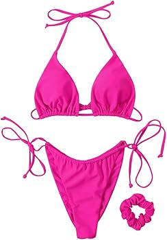 SUUKSESS Women String Bikini Set Tie Side Thong Sexy Swimsuits 2 Pieces | Amazon (US)