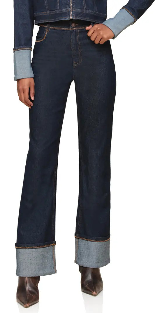 Avec Les Filles High Waist Cuffed Flare Leg Jeans | Nordstromrack | Nordstrom Rack