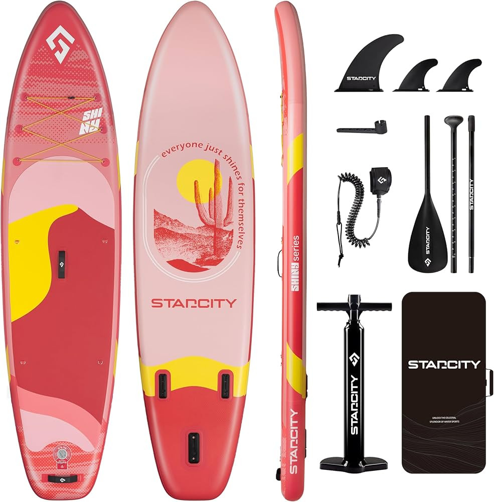 Starcity 11'x34*6" Blow Up Paddle Board, Inflatable Paddle Board, Spacious and Stable, Anti Slip ... | Amazon (US)