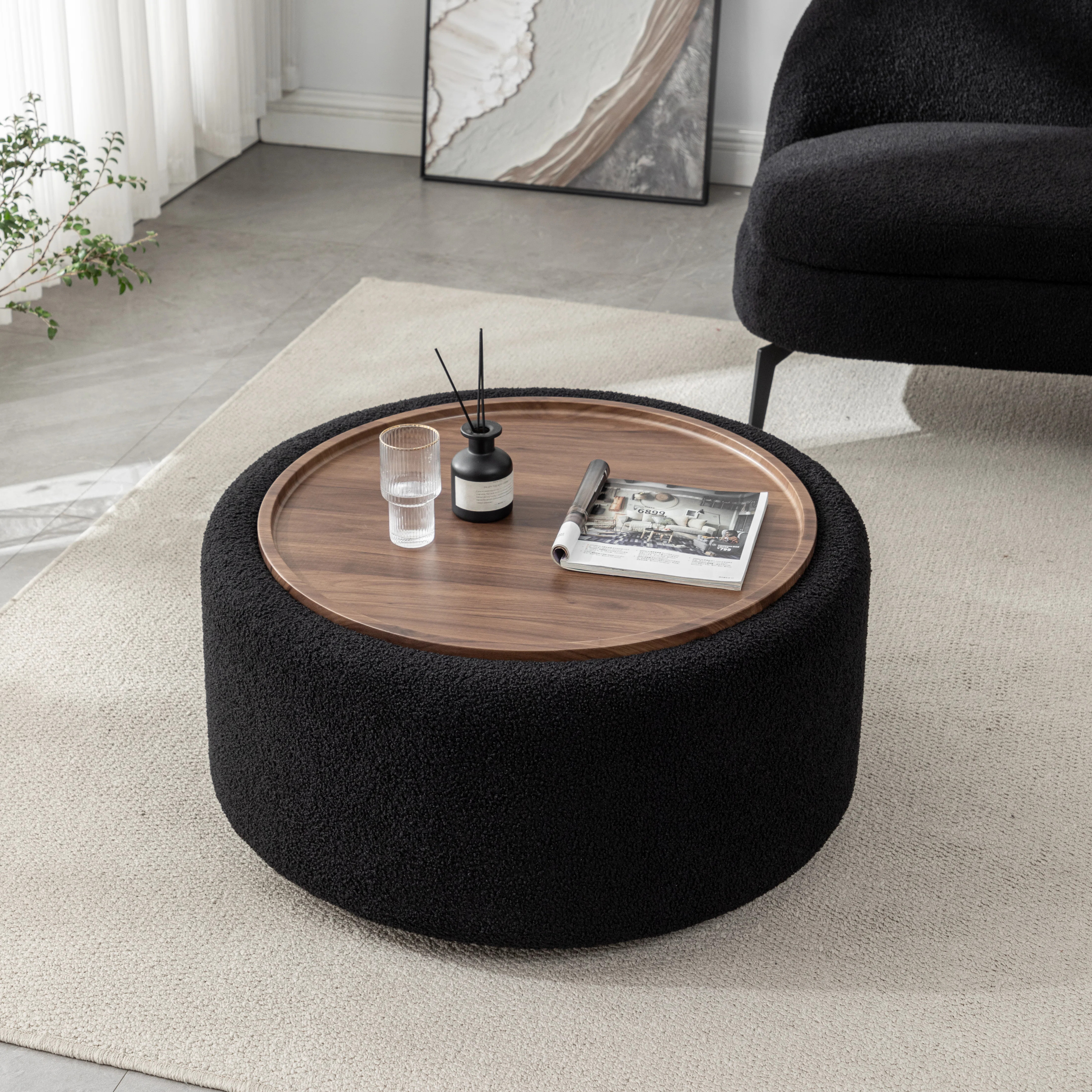 Bryonie Round Cocktail Ottoman with Storage | Wayfair North America
