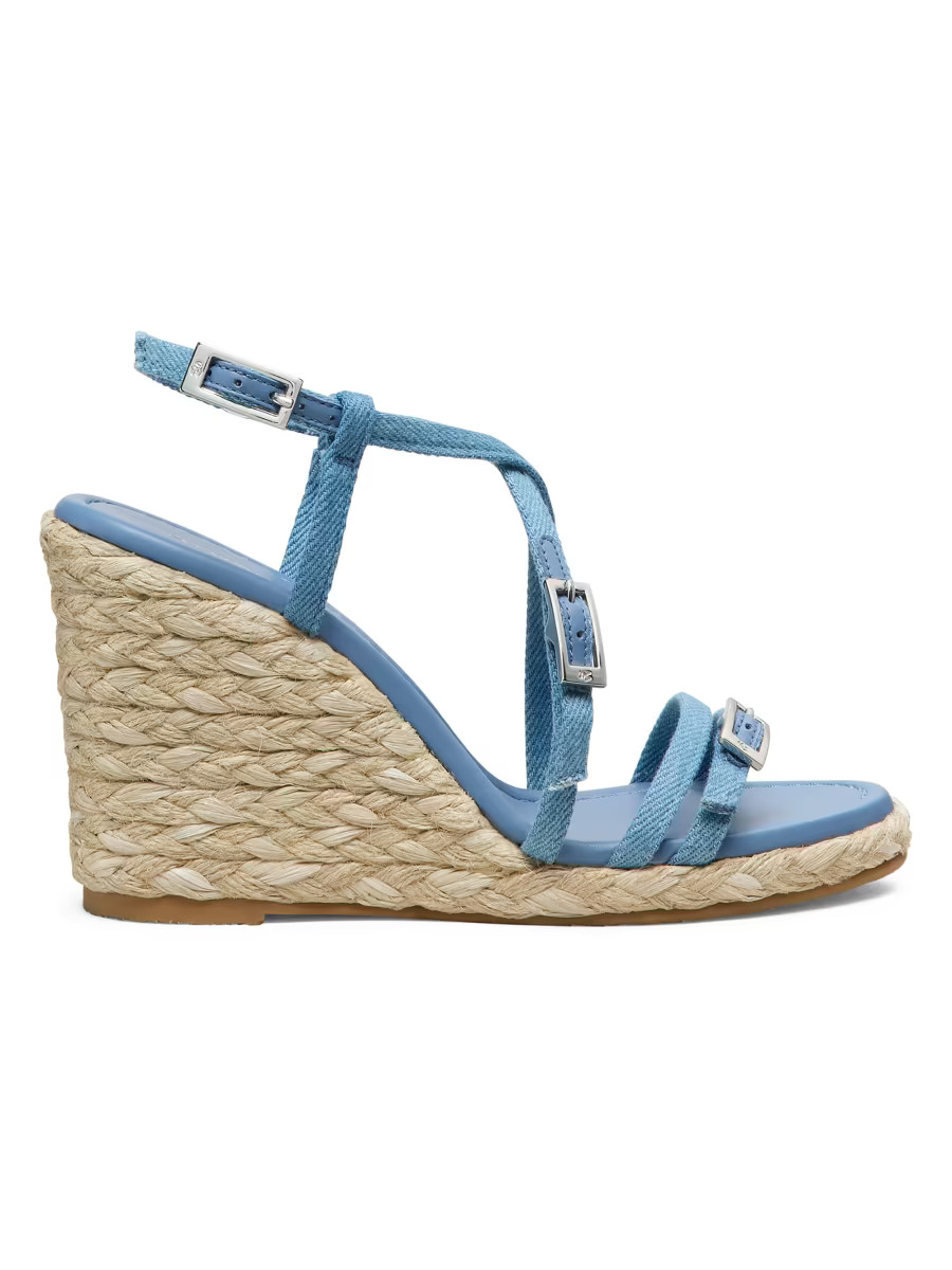 Georgie 90MM Denim Espadrille Wedge Sandals | Saks Fifth Avenue