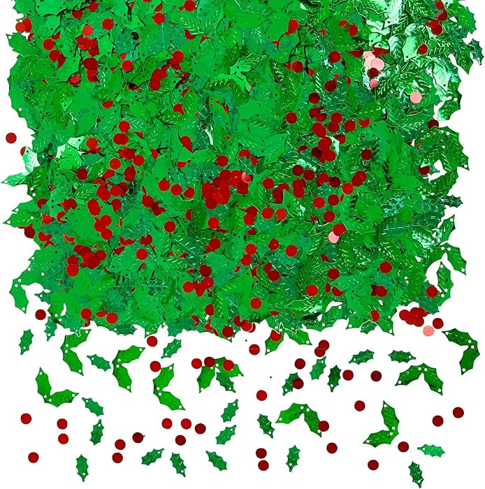 Iconikal Bulk Party Foil Confetti, Christmas Holly Berries, 3,000-Count, 9 Ounces | Amazon (US)