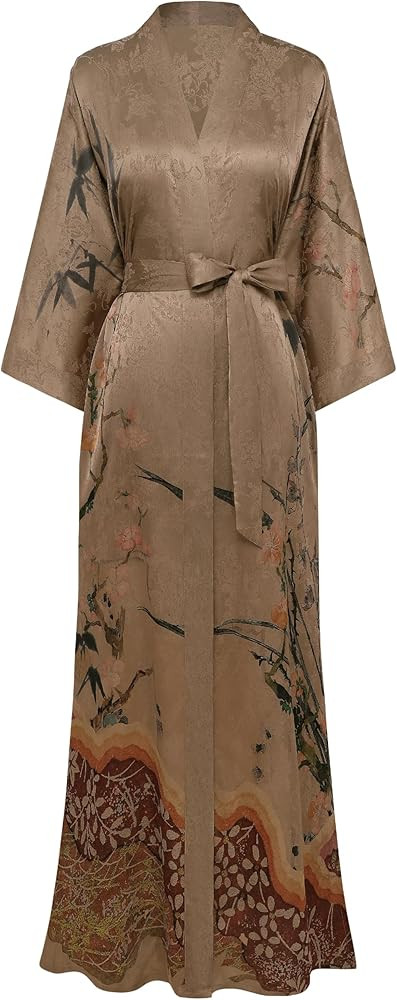PRODESIGN Kimono Robe for Women - Long Satin Sleepwear Silky Kimono Cover-Up Nightgown Japanese B... | Amazon (US)