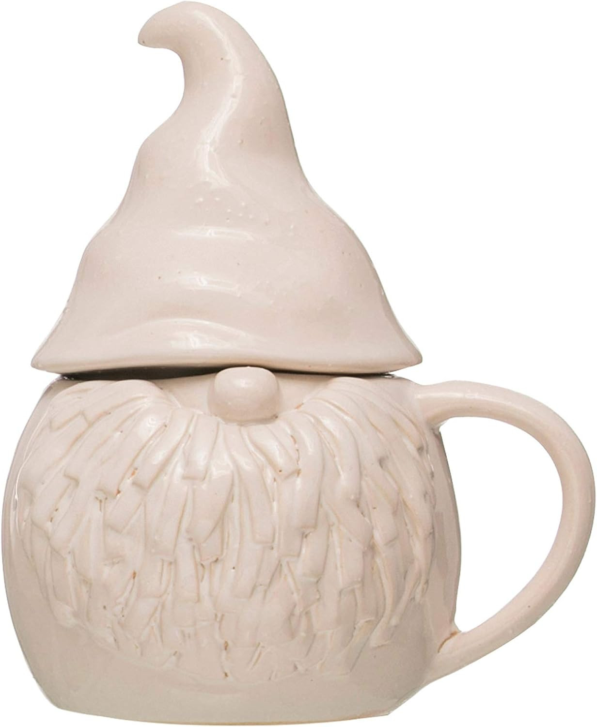 Creative Co-Op Stoneware Gnome Covered, 16 oz. Mugs, White | Amazon (US)