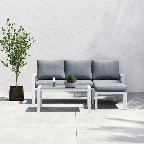 Mikeala Metal 3 - Person Seating Group with Cushions | Wayfair North America