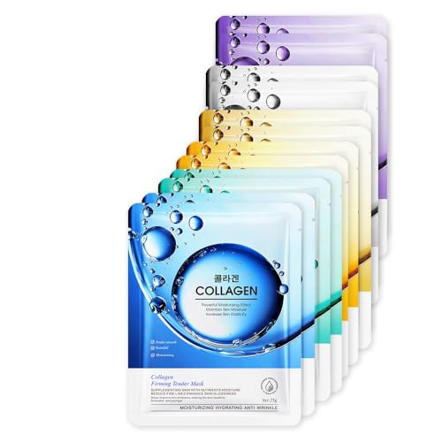 CAKAILA 12 Pack Face Sheet Mask Skincare,Hydrating Face Mask For Sensitive Skin,Moisturize,Soothing,Nourish for All Skin Types,Natural Spa Party Facial Mask Skincare Set for Women Men Girls | Amazon (US)