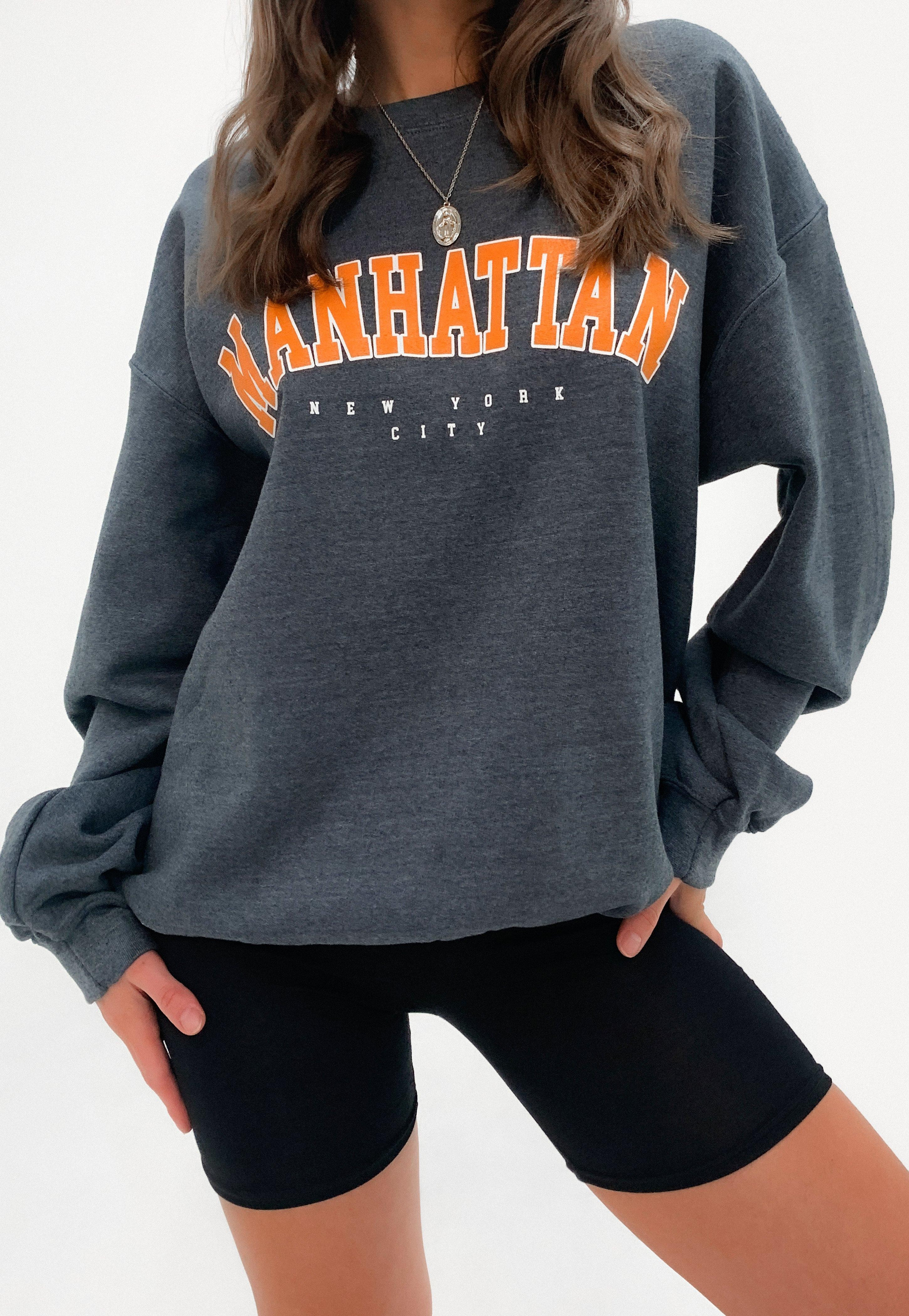 Gray Manhattan Graphic Oversized Sweatshirt | Missguided (US & CA)