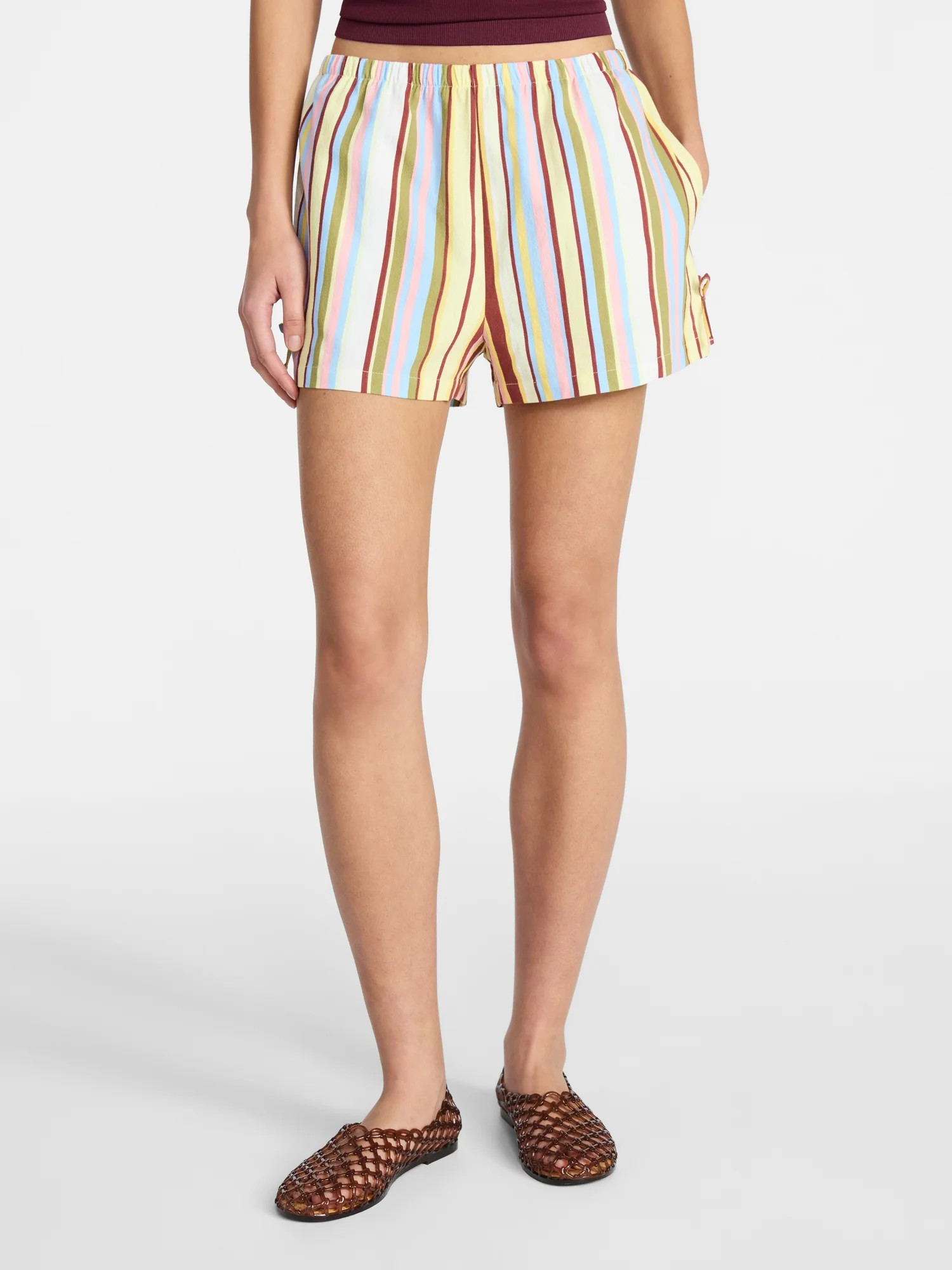 No Boundaries Cotton Pull-On Shorts with Side Bows, Women's XXS-XXL | Walmart (US)