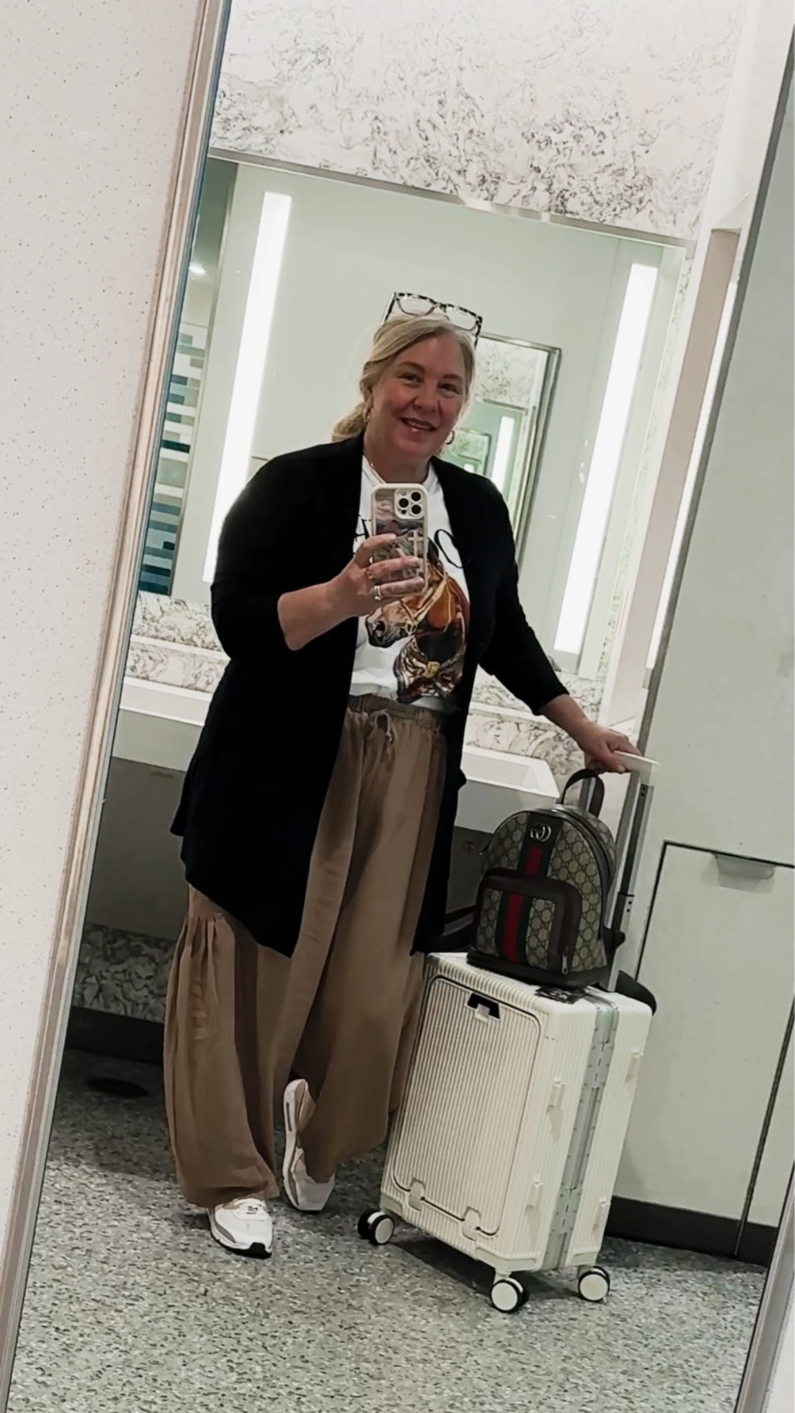 Today’s travel is all comfort!!  A graphic tee, jacket and lounge pants is all that is needed!

#LTKdayinmylife #LTKootd #LTKTravel