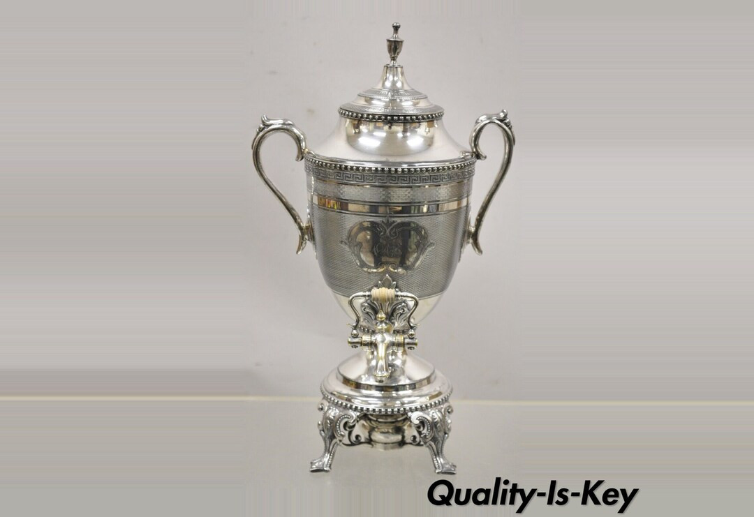 English Regency Silver Plated Urn Twin Handle Coffee Drink Dispenser Samovar - Etsy | Etsy (US)