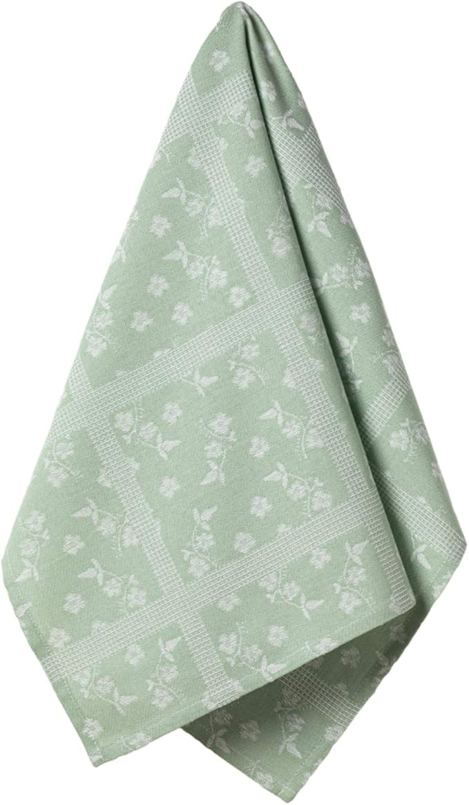 Casafina Set 2 Kitchen Towels Flowers 100% Cotton (Aqua) | Amazon (US)