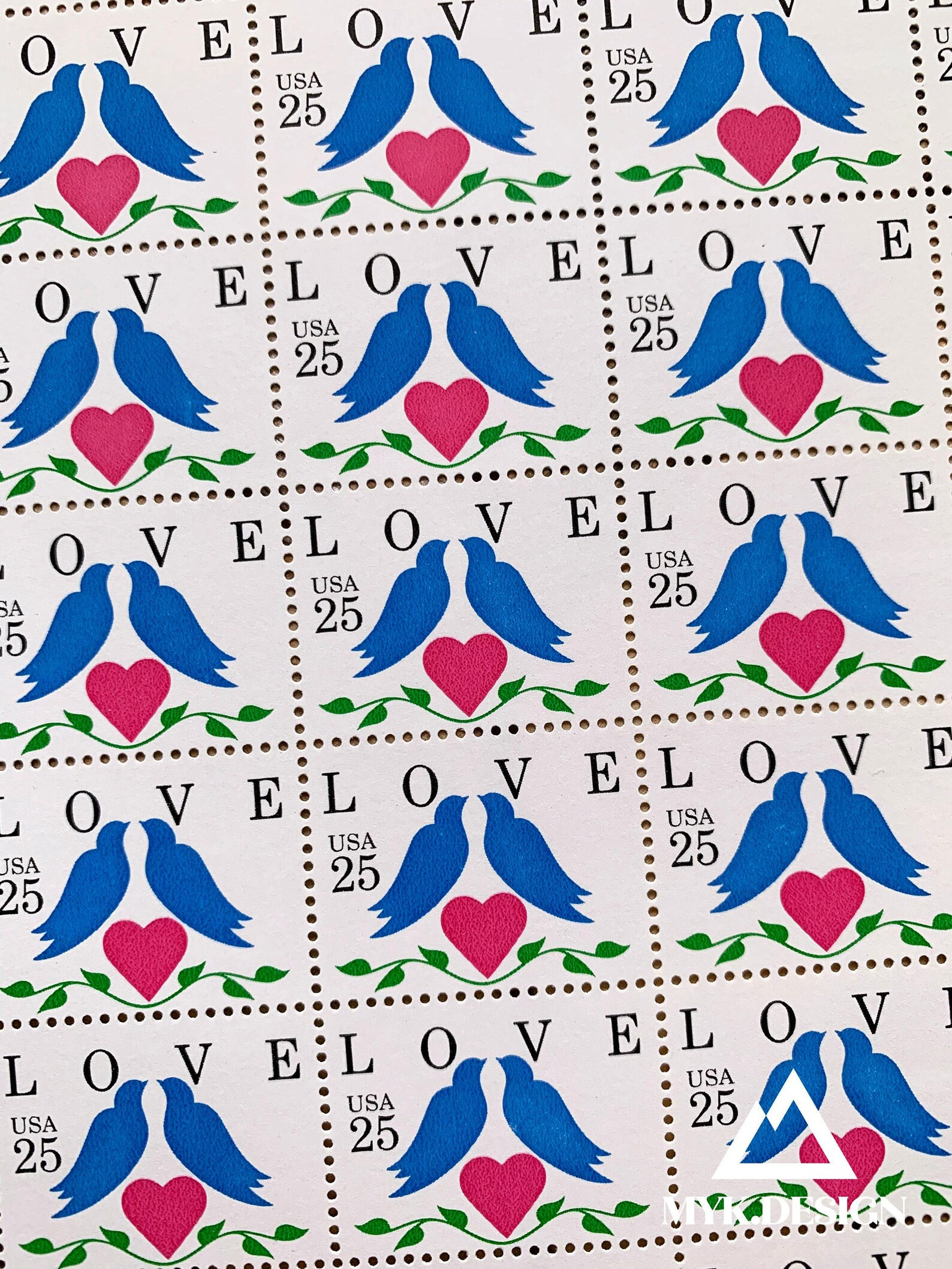 Love Bluebirds | 1990 | Vintage US Postage Stamps, Scott #2440 | Face Value 25 Cents | Wedding, H... | Etsy (US)