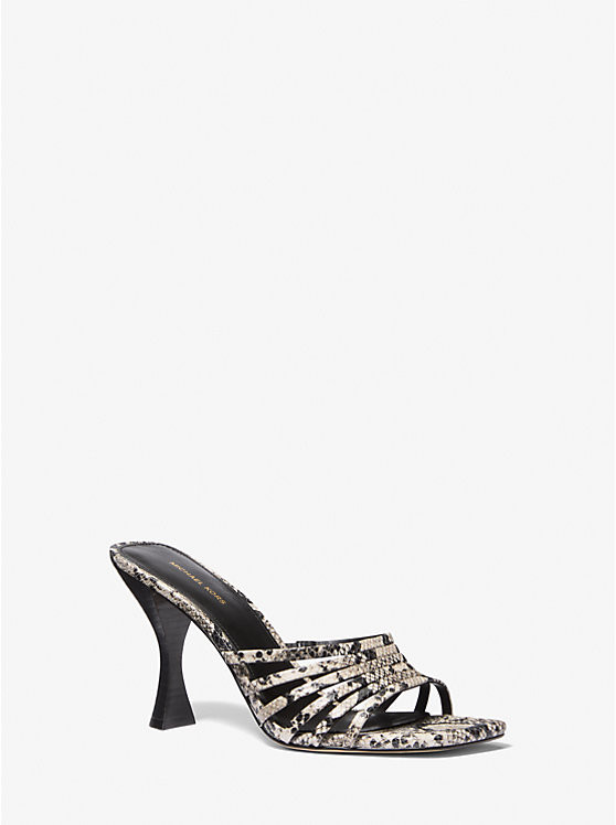 Haisley Snake Embossed Leather Sandal | Michael Kors US