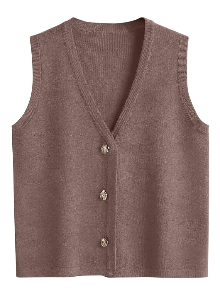 LILLUSORY Vest Tops for Women 2025 Fall Outfits Striped Sweaters Button Up Casual Shirts Blouses ... | Amazon (US)