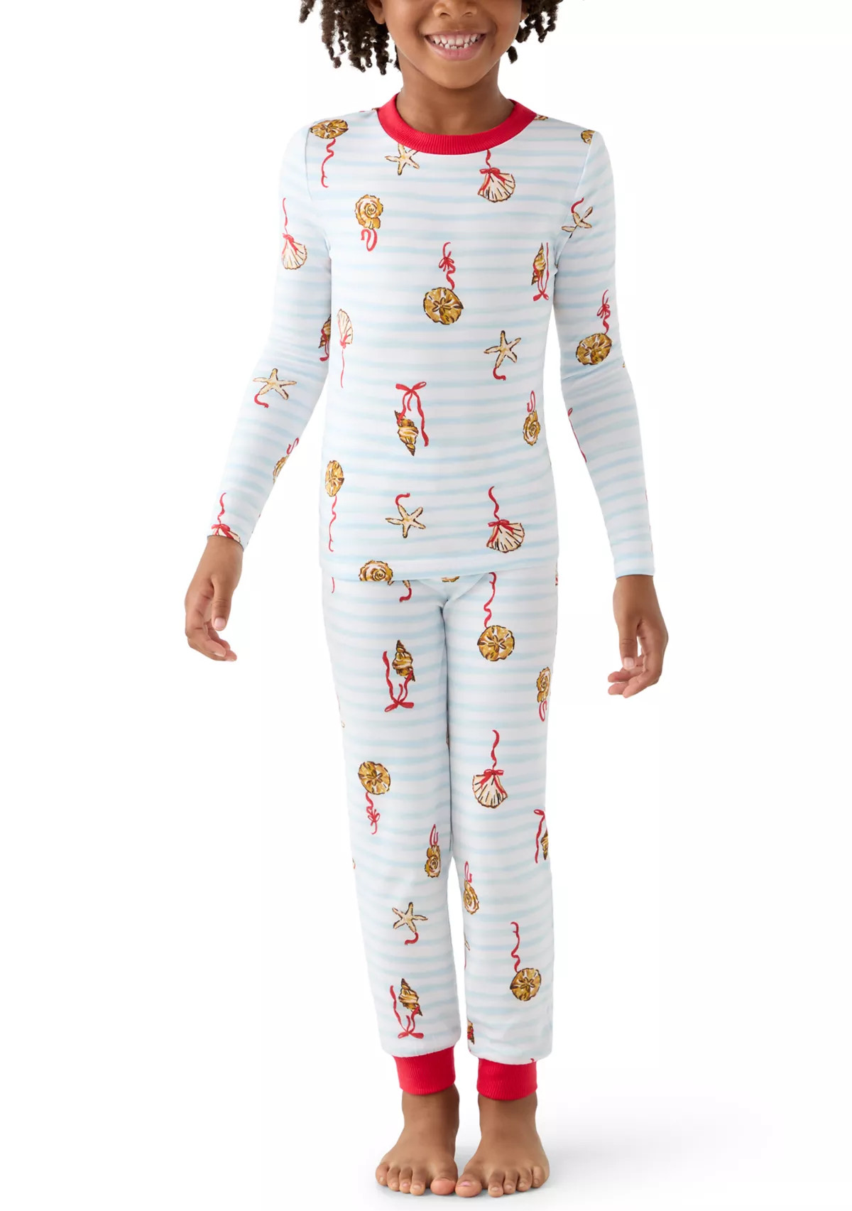 Unisex Big Kid Shell Stripe Pajama Set | Belk