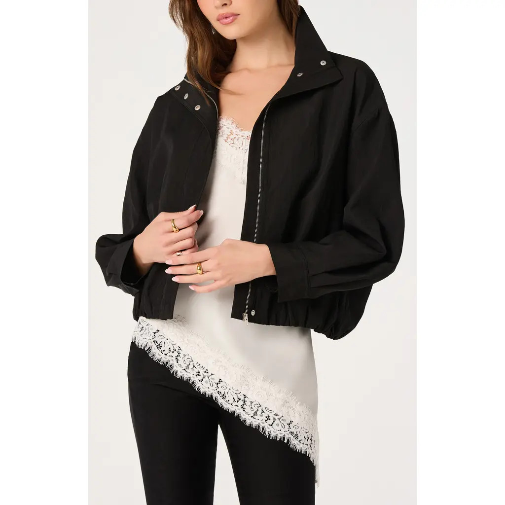 ASTR the Label Collins Bomber Jacket in Black at Nordstrom, Size X-Large | Nordstrom