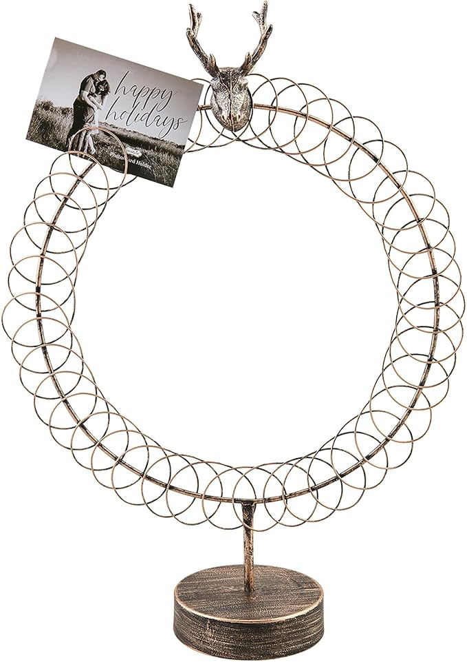 Mud Pie Deer Card Holder Table SITTERS, Silver | Amazon (US)