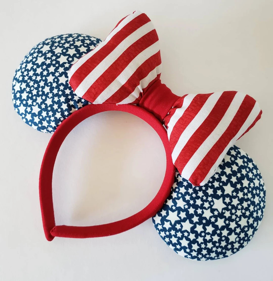 Glow in the Dark Red White & Blue Patriotic Mouse Ears Headband Perfect For The 4th Of July | Sta... | Etsy (Global)