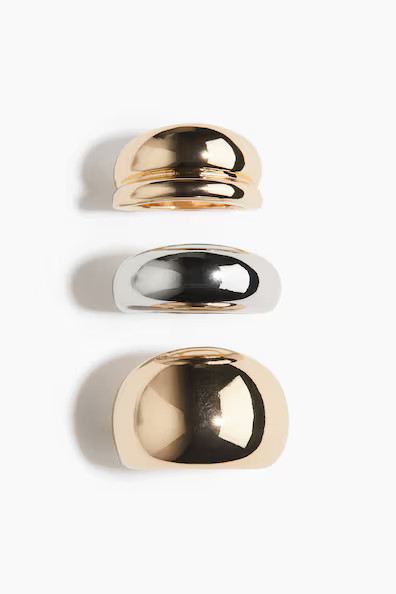 H & M - 3-pack chunky rings - Gold | H&M (UK, MY, IN, SG, PH, TW, HK)