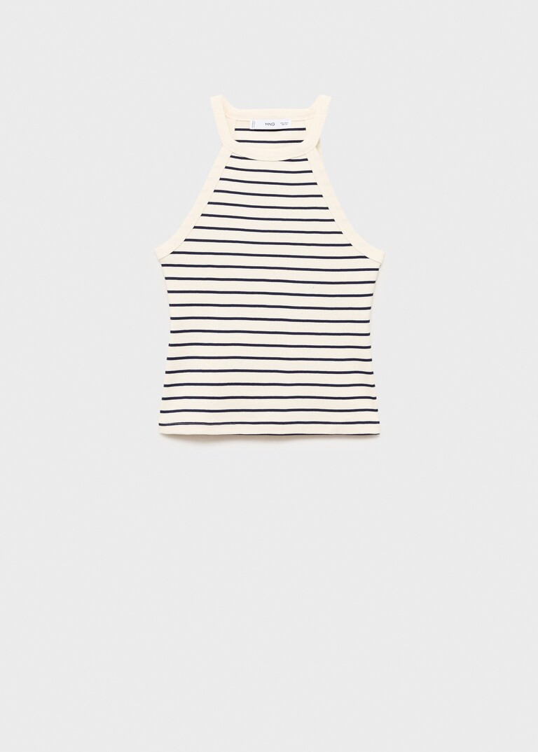 Gestreiftes Neckholder-Top - Damen | MANGO Österreich | Mango EU