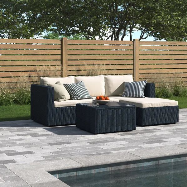 Claireborne Rattan Wicker 3 - Person Seating Group with Cushions | Wayfair North America