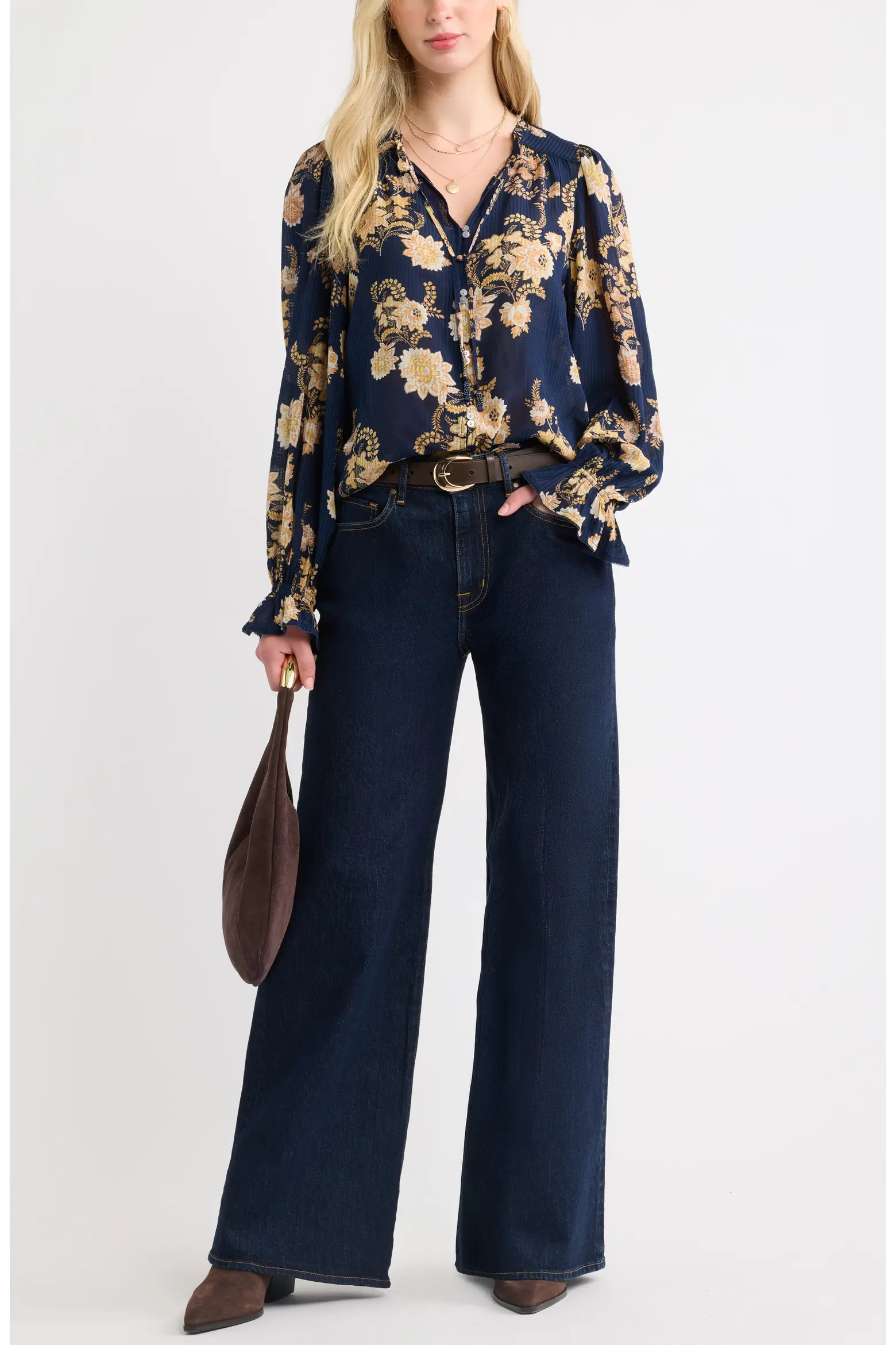 Treasure & Bond Floral Ruffled Button Front Shirt (Women) | Nordstrom | Nordstrom