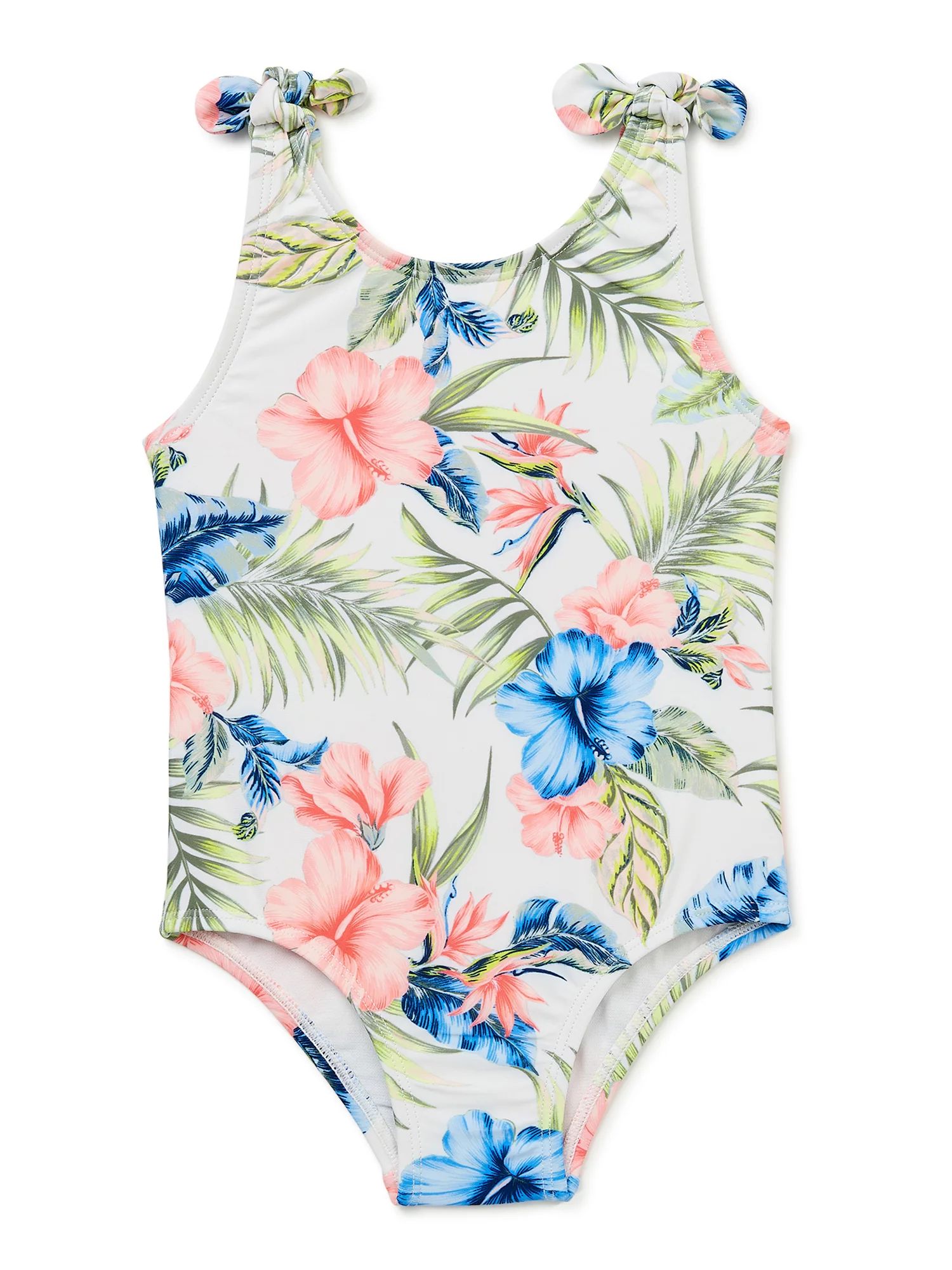 Wonder Nation Baby and Toddler Girl One-Piece Swimsuit, Sizes 12M-5T - Walmart.com | Walmart (US)