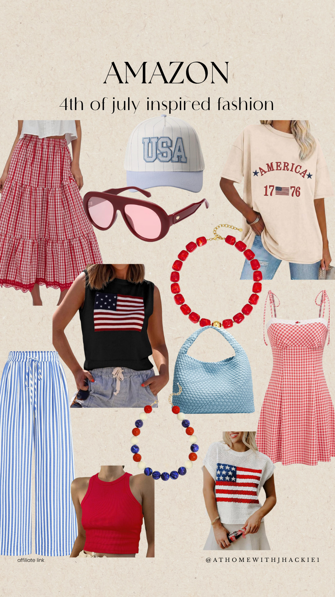 Amazon 4th of July Inspired Fashion, 4th of july outfits, patriotic fashion, red white and blue outfits, americana style clothing, usa graphic tee, american flag sweater, gingham dress, patriotic accessories, summer holiday outfits, fourth of july clothing, striped pants women, patriotic jewelry, red tank top women, woven handbag, usa baseball cap, casual july 4th outfit, bbq outfit ideas, patriotic summer style, amazon fashion finds, festive outfit inspiration

#LTKgrwm #LTKootd #LTKSeasonal