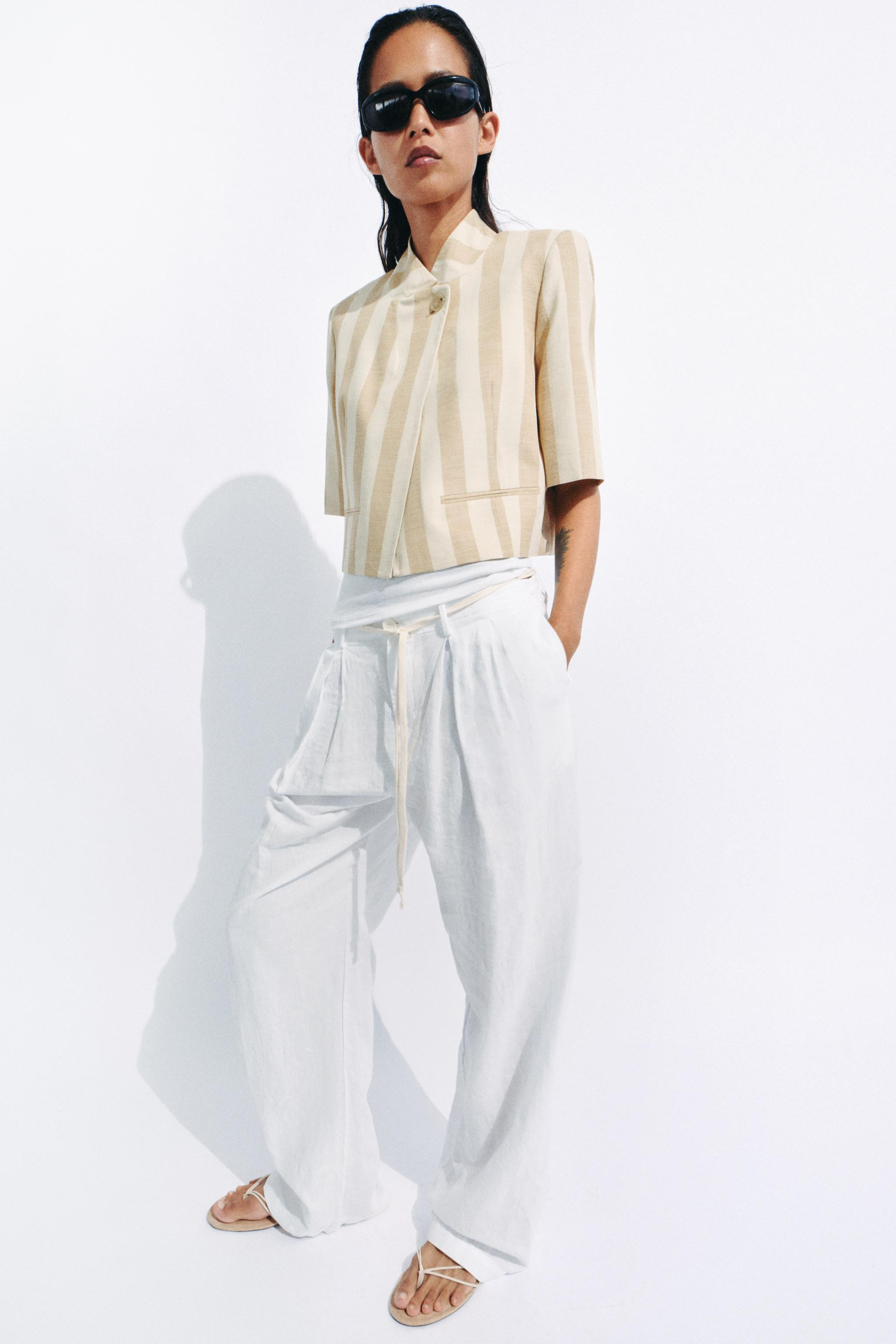 ZW COLLECTION SHORT SLEEVE CROPPED BLAZER | Zara US