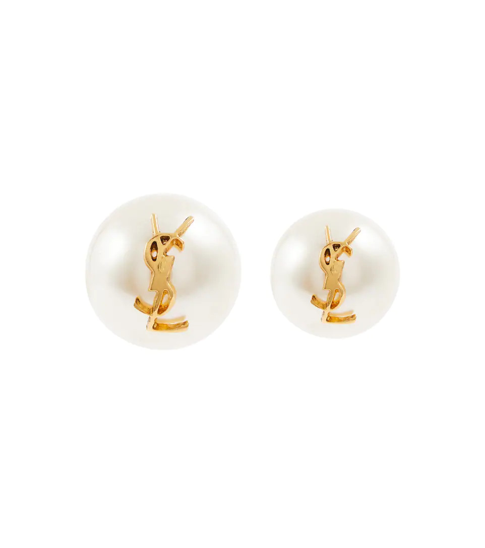 Logo faux pearl stud earrings | Mytheresa (US/CA)